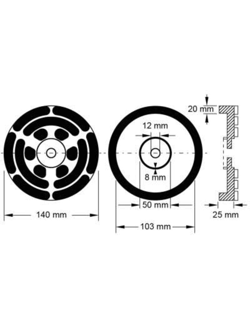 KS TOOLS Rubberschotel 20 voor OMCN hefbruggen Ø 140 mm - 160.0496
