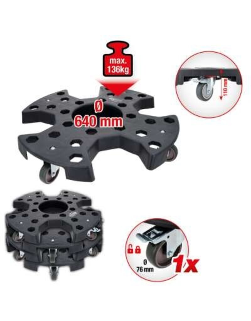 KS TOOLS Velg- en wielrangeerinrichting, draagvermogen 136 kg, Ø 640 mm - 160.0690