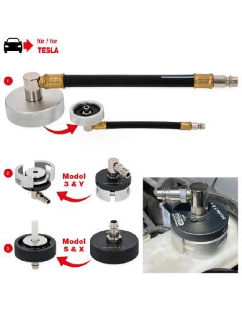 KS TOOLS Adapterset voor remontluchting voor Tesla, 3-dlg - 160.0695