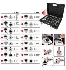 KS TOOLS Universele ontluchtingsnippeladapterset voor remontluchting, 17-dlg - 160.0815
