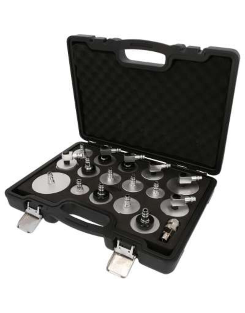 KS TOOLS Universele ontluchtingsnippeladapterset voor remontluchting, 17-dlg - 160.0815