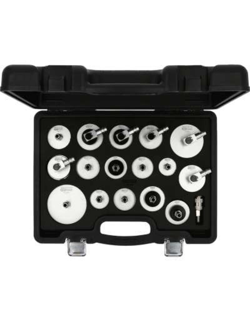 KS TOOLS Universele ontluchtingsnippeladapterset voor remontluchting, 17-dlg - 160.0815