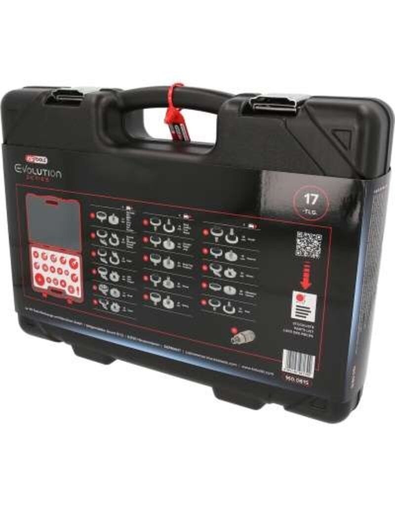 KS TOOLS Universele ontluchtingsnippeladapterset voor remontluchting, 17-dlg - 160.0815