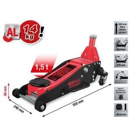 KS TOOLS performance aluminium hydraulische krik, 1500 kg, hefhoogte: 90 - 360 mm - 160.1000