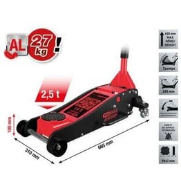 KS TOOLS performance aluminium hydraulische krik, 2500 kg, hefhoogte: 100 - 450 mm - 160.1005