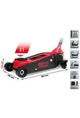 KS TOOLS performance stalen hydraulische krik, 3000 kg, hefhoogte: 120 - 456 mm - 160.1010