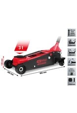 KS TOOLS performance stalen hydraulische krik, 3000 kg, hefhoogte: 120 - 456 mm - 160.1010