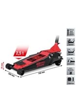 KS TOOLS performance stalen hydraulische krik, 2500 kg, vlak, hefhoogte: 75 - 510 mm - 160.1015