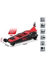 KS TOOLS performance stalen hydraulische krik, 2500 kg, vlak, hefhoogte: 75 - 510 mm - 160.1015