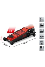 KS TOOLS performance stalen hydraulische krik, 3000 kg, vlak, hefhoogte: 75 - 510 mm - 160.1020