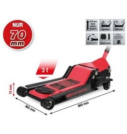 KS TOOLS performance stalen hydraulische krik, 3000 kg, extra vlak, hefhoogte: 70 - 510 mm - 160.1030