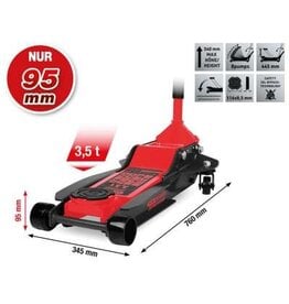 KS TOOLS performance stalen hydraulische krik, 3500 kg, vlak, hefhoogte: 95 - 540 mm - 160.1040