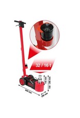 KS TOOLS performance pneumatisch-hydraulische krik , 32/16 t - 160.1075