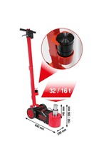 KS TOOLS performance pneumatisch-hydraulische krik , 32/16 t - 160.1075