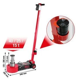 KS TOOLS performance pneumatisch-hydraulische krik , 40/25/15 t - 160.1080