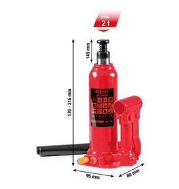 KS TOOLS performance hydraulische potkrik, 2000 kg, hefhoogte: 168 - 316 mm - 160.1100