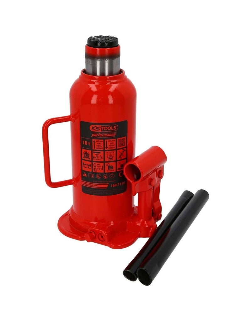 KS TOOLS performance hydraulische potkrik, 10000 kg, hefhoogte: 222 - 447 mm - 160.1110