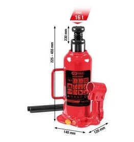 KS TOOLS performance hydraulische potkrik, 16000 kg, hefhoogte: 227 - 457 mm - 160.1115