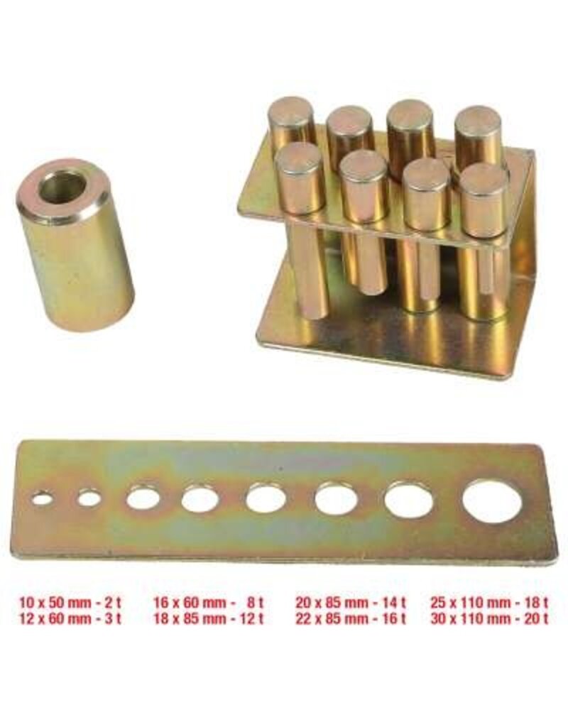 KS TOOLS Performance persdoornset voor hydraulische werkplaatspers, 8-dlg - 160.1165