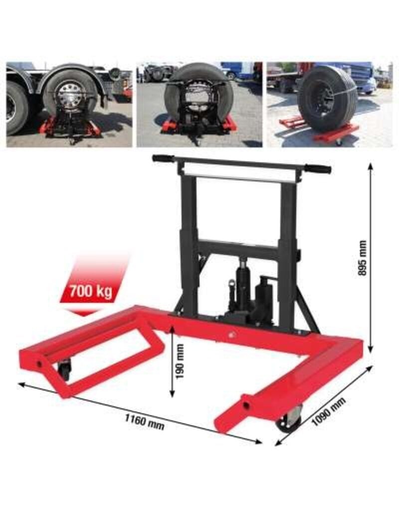 KS TOOLS performance hydraulische wiellift, 700 kg - 160.1200