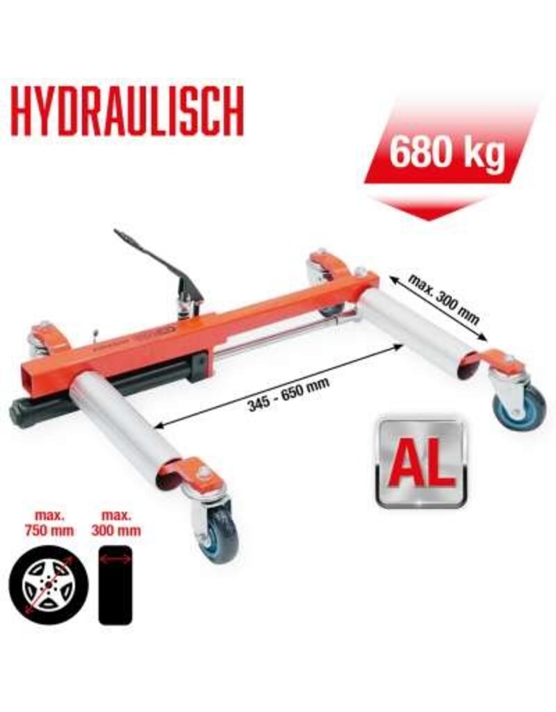 KS TOOLS performance Hydraulische rangeerhulp, 680 kg max. bandbreedte 304 mm - 160.1205