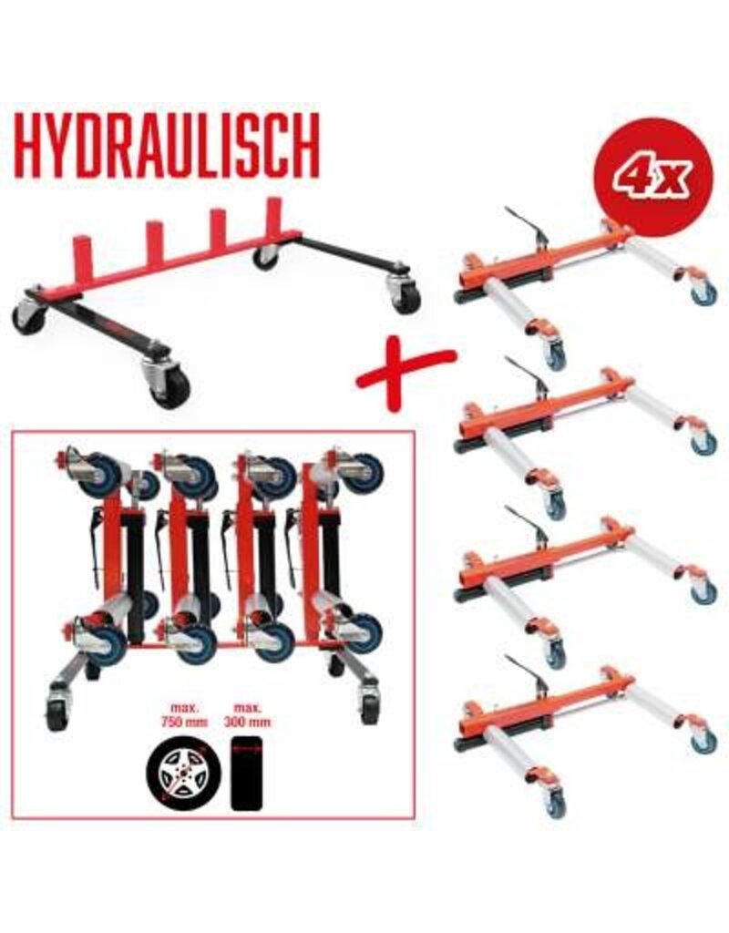 KS TOOLS performance opbergframe met vier hydraulische rangeerhulpen, 5-dlg - 160.1220