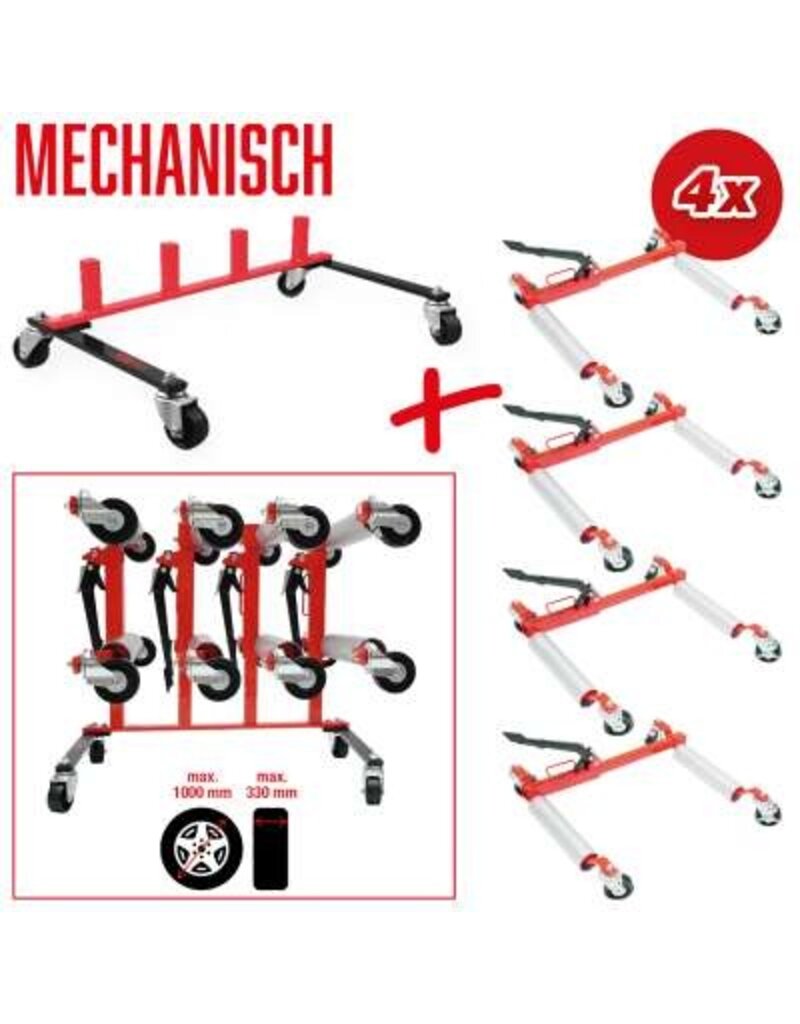 KS TOOLS performance opbergframe met vier mechanische rangeerhulpen, 5-dlg - 160.1225