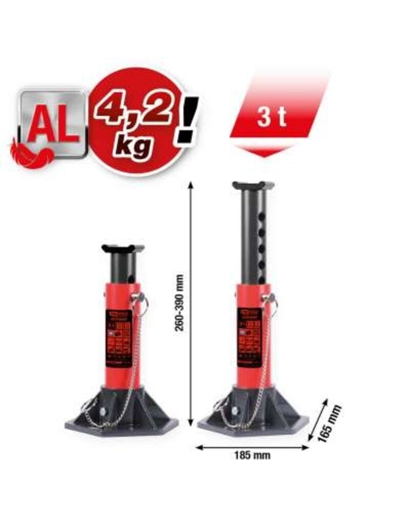 KS TOOLS performance Aluminium-assteun, 3000 kg, per paar - 160.1240