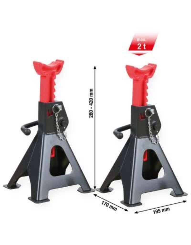 KS TOOLS performance Assteun met snelverstelling, 2000 kg, per paar - 160.1245