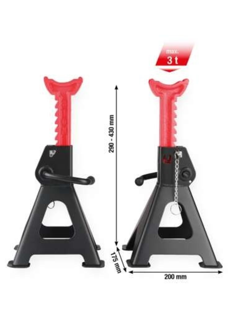 KS TOOLS performance Assteun met snelverstelling, 3000 kg, per paar - 160.1250