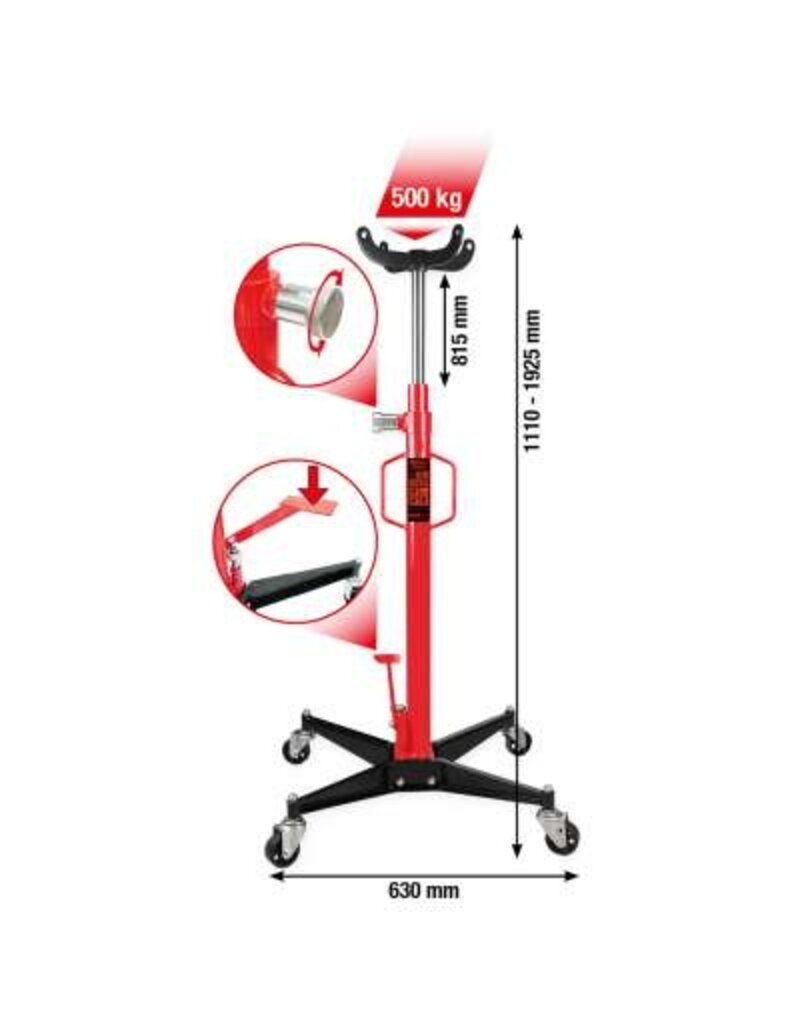 KS TOOLS performance Hydraulische V-bakkrik, 500 kg - 160.1270