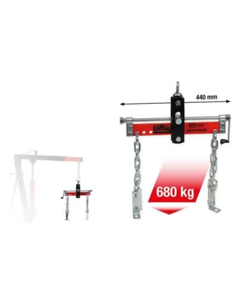 KS TOOLS performance Heftoestel voor waterpassen van lasten onder een kraan, 680kg - 160.1291