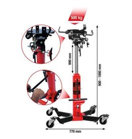KS TOOLS performance Hydraulische transmissiekrik met tafel, 500 kg - 160.1305