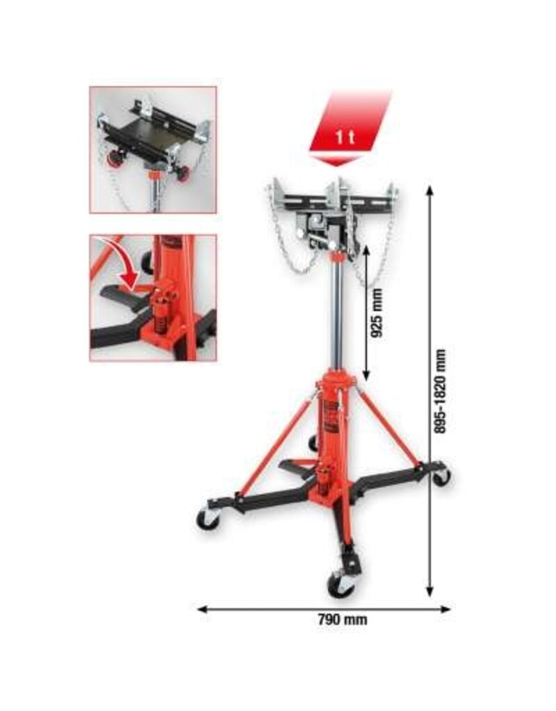 KS TOOLS performance Hydraulische transmissiekrik met tafel, 1000 kg - 160.1310