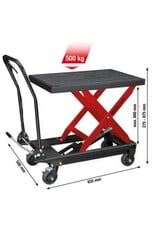 KS TOOLS performance Hydraulische aflegtafel verrijdbaar, 500 kg - 160.1315