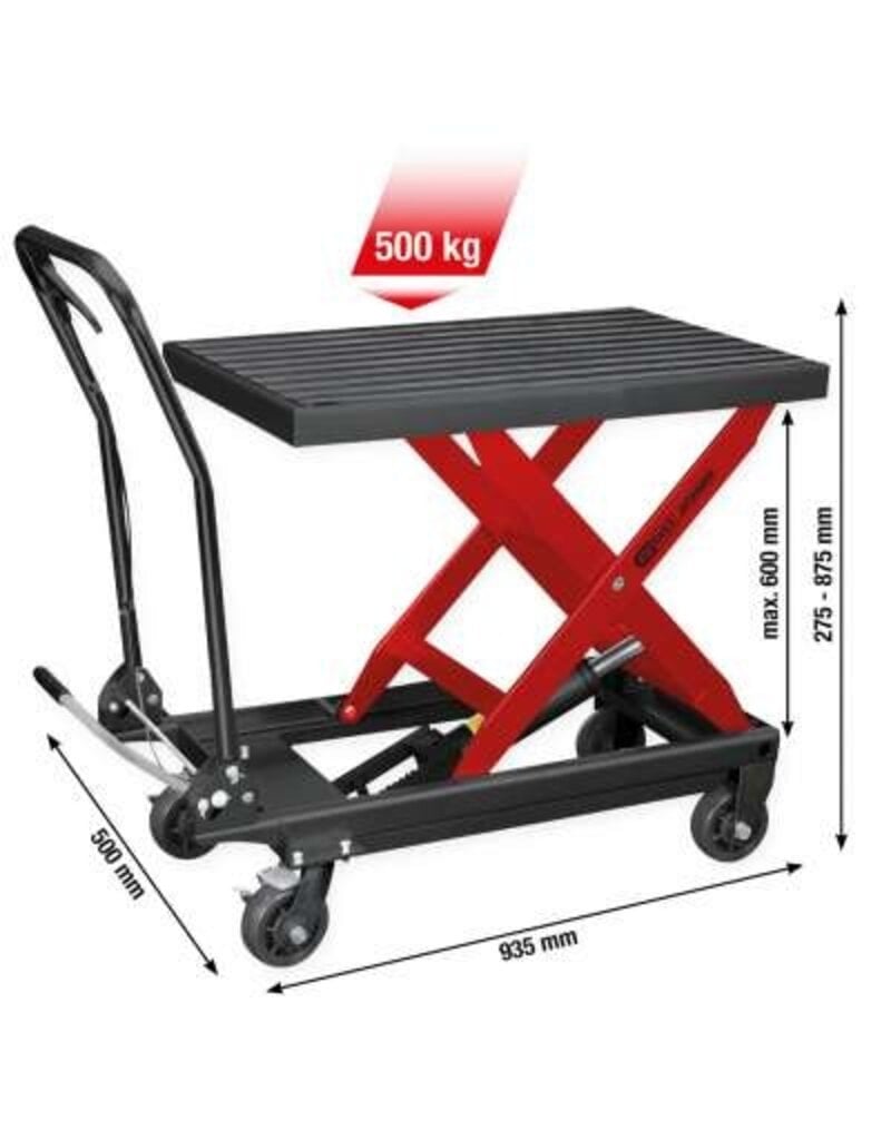 KS TOOLS performance Hydraulische aflegtafel verrijdbaar, 500 kg - 160.1315
