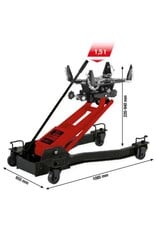 KS TOOLS performance Hydraulische transmissiekrik met vertelbare opnameplaat, 1,5 t - 160.1335