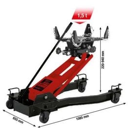KS TOOLS performance Hydraulische transmissiekrik met vertelbare opnameplaat, 1,5 t - 160.1335