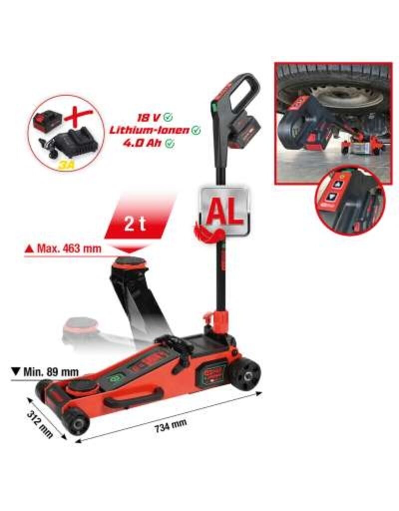 KS TOOLS e- performance hydraulische accu-krik, 2 t - 160.2000