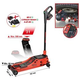 KS TOOLS e-performance hydraulische accu-krik, 3 t, max. hoogte 508 mm - 160.2015