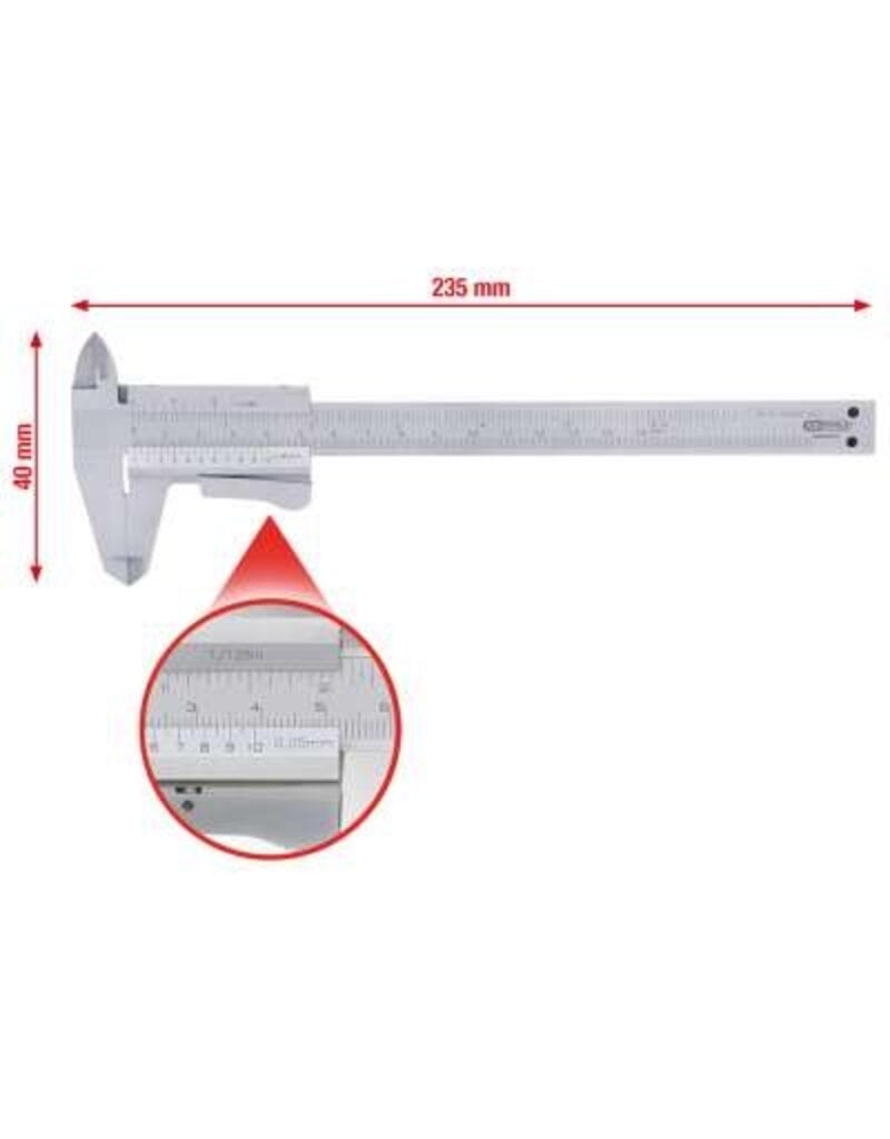 KS TOOLS Schuifmaat in foedraal 0-150mm, 235mm - 300.0510