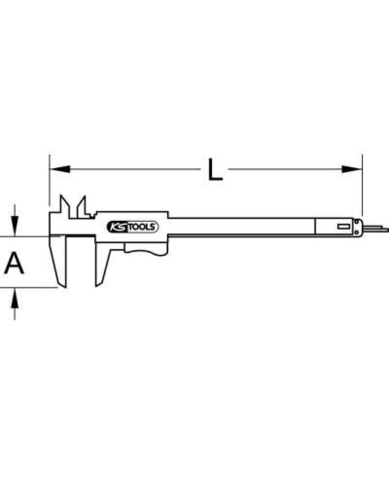 KS TOOLS Schuifmaat in foedraal 0-150mm, 235mm - 300.0510