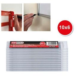 KS TOOLS Reservepotloodstift diepgatmarkeerpen, 10 x verpakking 6 stuks - 300.0805