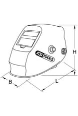 KS TOOLS Automatisch lasmasker, steel-design - 310.0195