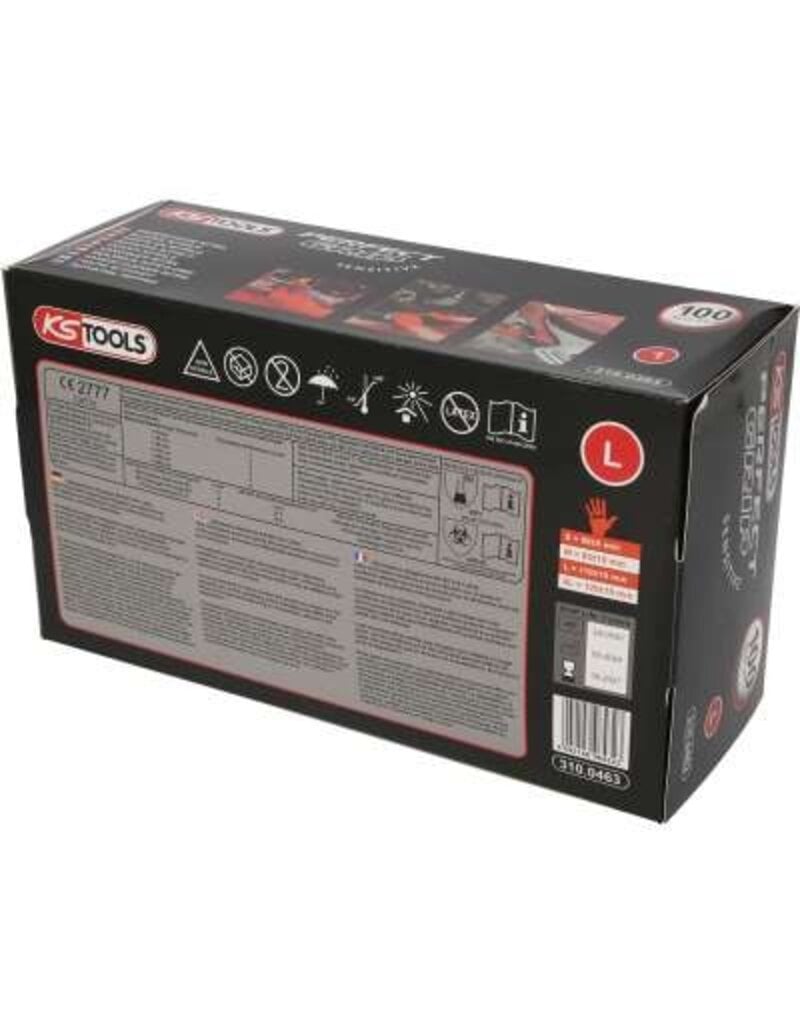 KS TOOLS Handschoenen Nitril, L, 100 per pak - 310.0463
