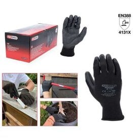 KS TOOLS PU-Flex werkhandschoen-zwart, 9, 12 paar - 310.0470