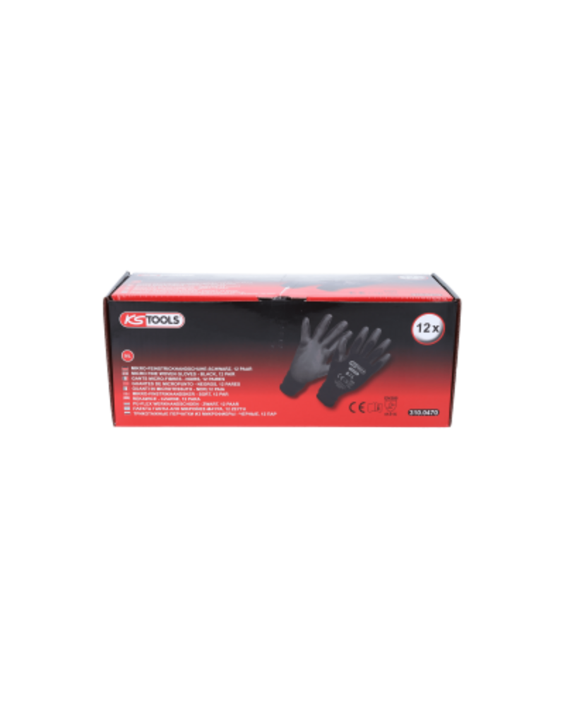 KS TOOLS PU-Flex werkhandschoen-zwart, 9, 12 paar - 310.0470
