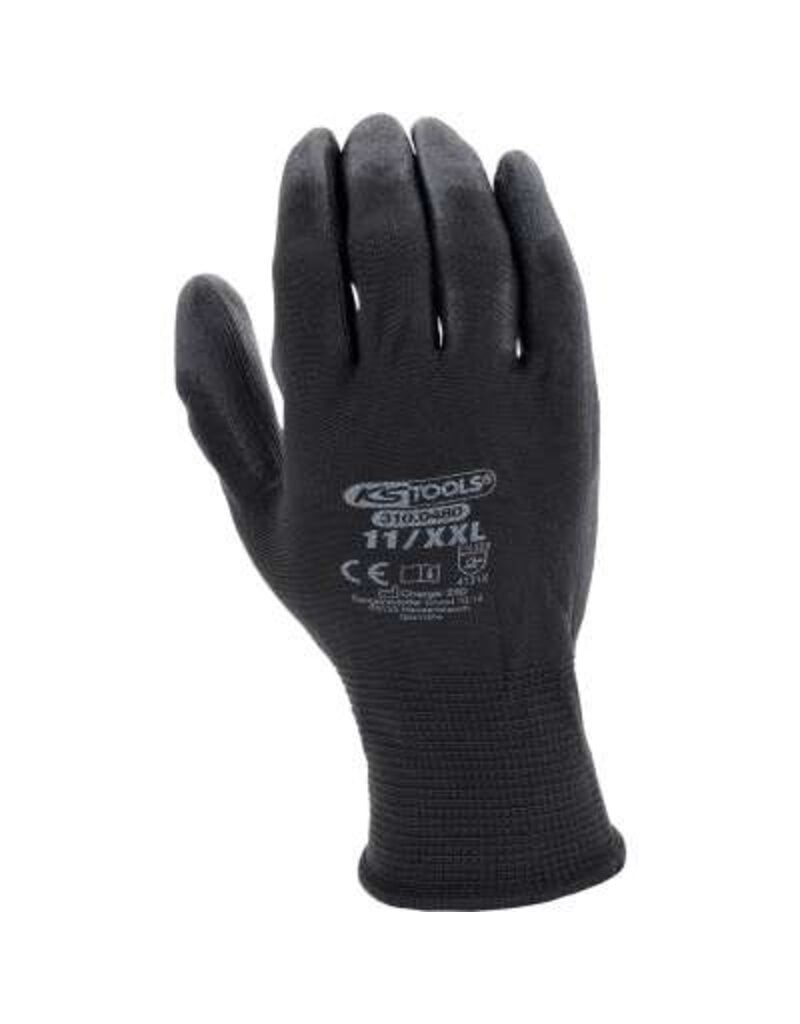 KS TOOLS PU-Flex werkhandschoen-zwart, 11, 12 paar - 310.0480
