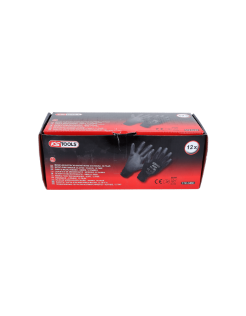KS TOOLS PU-Flex werkhandschoen-zwart, 11, 12 paar - 310.0480