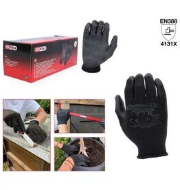 KS TOOLS PU-Flex werkhandschoen-zwart, 7, 12 paar - 310.0490